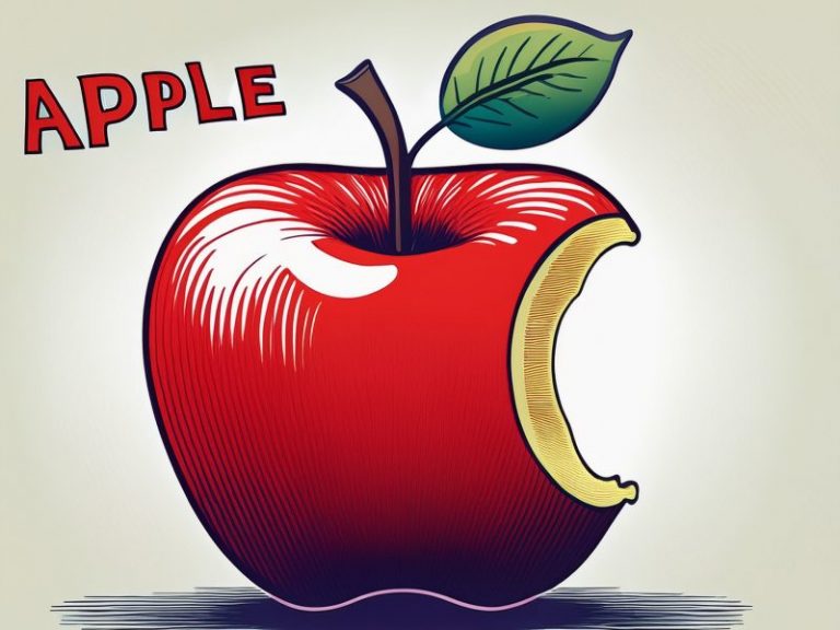 Logo Apple mela morsicata e scritta, simbolo delle azioni Apple